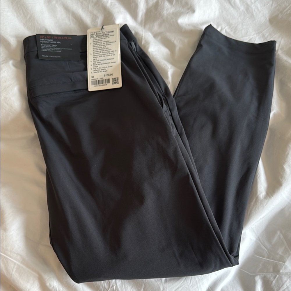 Lululemon Athletica Black ABC Slim Fit Trouser 30L Warpstreme